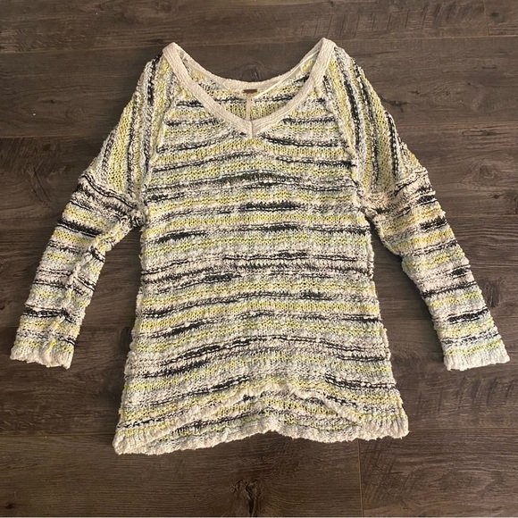 Free People knit pullover Marled Song Bird yellow knit sweater - Picture 6 of 10